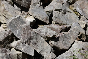 Rocky scree with gray and light stones