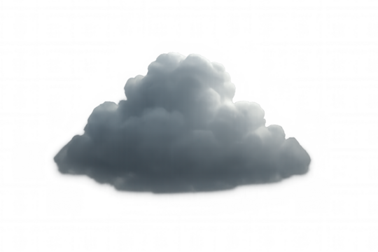 Dark storm cloud forming on transparent background, symbolizing bad weather, heavy rain, and dramatic sky - Powered by Adobe