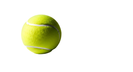 Bright yellow tennis ball isolated on stark black background