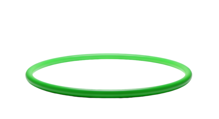 Floating luminous green ring with dark background