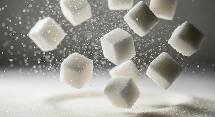 Sugar Cubes in Motion - A Sweet and Abstract Composition.