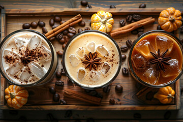 Trio of Iced Spiced Lattes