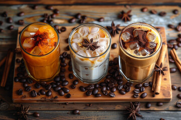Trio of Iced Spiced Lattes