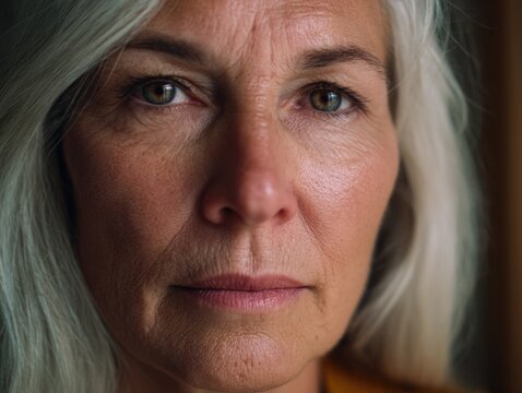 Woman with White Hair - Powered by Adobe