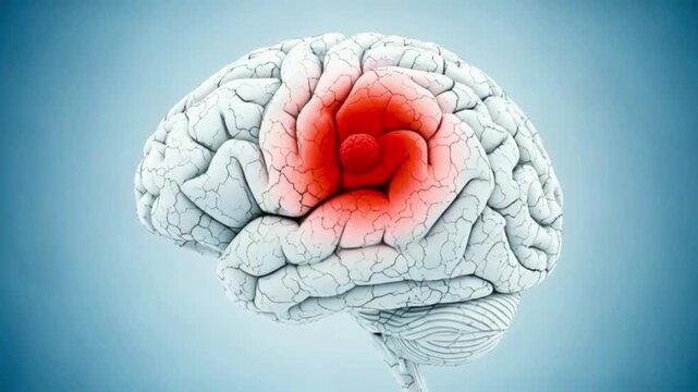 Brain hemorrhage and blood clot in brain medical concept showing neurological damage, internal bleeding, stroke risk, and emergency healthcare awareness with anatomy visualization, AI created