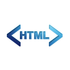 Obraz premium HTML Code Brackets Web Development Technology on transparent background