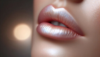 Fototapeta premium A lip highlight effect, Ai generated image
