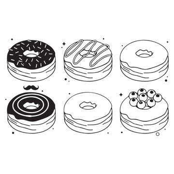 Cronut  Vector.Cronut Vector bundle. Cronut vector, illustration, lineart, clipart 