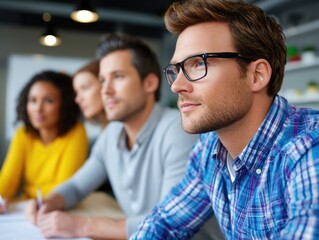 Obraz premium Business team focused on project