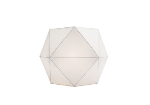 Geometric polyhedron lamp isolated on transparent background