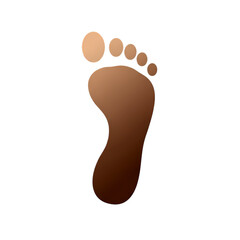 Human Footprint Icon on Black on transparent background