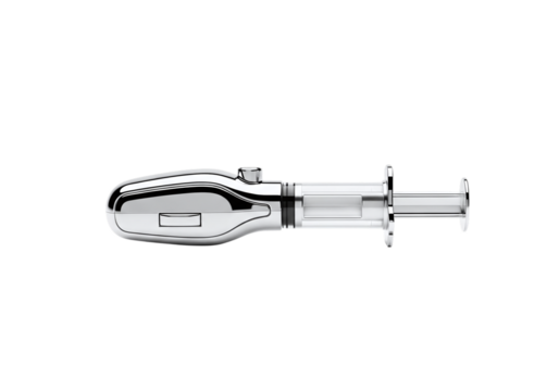 Modern chrome syringe isolated on transparent background - Powered by Adobe