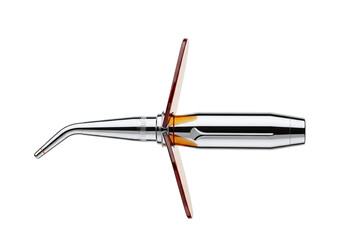 Chrome plated dental instrument isolated on transparent background