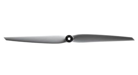 Gray drone propeller isolated on transparent background