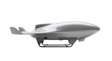 Modern sleek drone isolated on transparent background