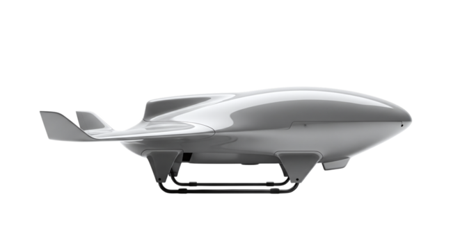 Modern sleek drone isolated on transparent background