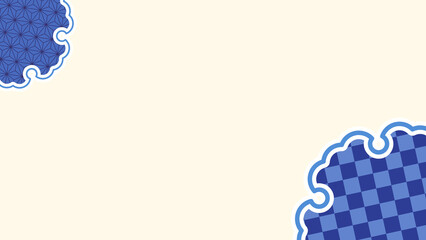 和柄の背景｜麻の葉と市松模様の和風フレーム