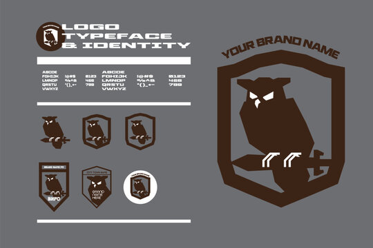 Owl logo, typeface, identity, alphabet vector geometris modern sans serif, sans serif, sans, logo, logotype, branding, identity,