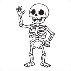 Spooky Halloween black and white coloring pages for adults.