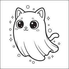 Spooky Halloween black and white coloring pages for adults.