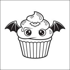 Spooky Halloween black and white coloring pages for adults.