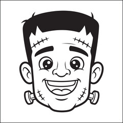 Spooky Halloween black and white coloring pages for adults.
