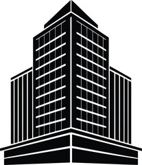 Fototapeta premium Modern city skyscraper business tower silhouette financial district building office architecture urban construction