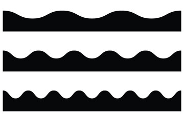 Set of scalloped borders, scalloped border set, scalloped border edge set. vector illustration.
