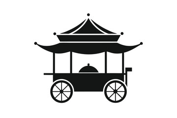 Hand drawn ink sketch of a traditional indian palki or palanquin on a clean white background perfect for cultural celebrations and artistic projects