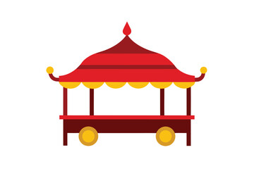 Glossy palki design with intricate details on a clean white background for traditional indian celebrations