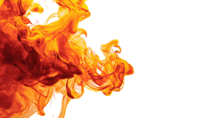 Abstract fire.  Fiery, textured flames against a black backdrop.  Orange and yellow hues dominate