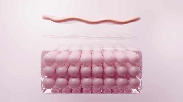 Collagen Cream Molecule Absorption to Restore Collagen and Elastin, 3D Animation