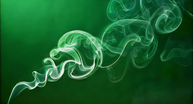 white smoke on green background