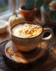 Cinnamon Cream Latte by the Window