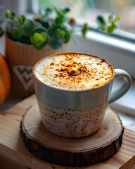 Cinnamon Cream Latte by the Window