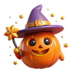 halloween pumpkin with witch