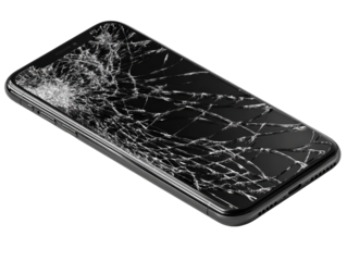 Cracked smartphone display