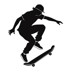 Obraz premium silhouette of snowboarder jumping