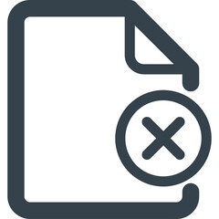Obraz premium Document Icon with a Red Cross Symbol Indicating Error or Rejection on a Transparent Background