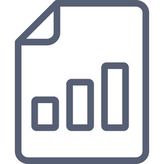 Document Icon with Bar Chart Showing Upward Trend and Growth Analytics Data on White Background Clean Simple Design