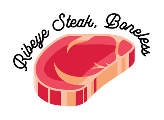 Raw Ribeye Steak Cut.
