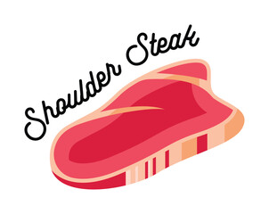 Raw Shoulder Steak Cut Illustration.