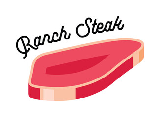 Ranch Steak Cut Illustration.