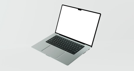 Realistic Laptop Mockup on Light Surface