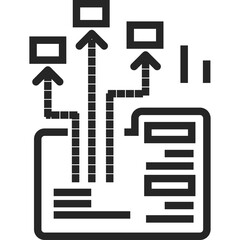 Digital Service Growth Strategy Outline with Upward Arrows and Data Bars on Transparent Background