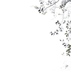 Delicate white flowers blooming on a branch.