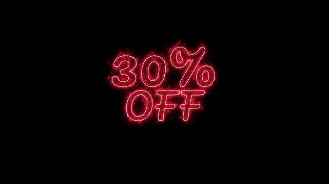 Animated 30 percent off discount offer with special promotion graphics