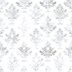 Fototapeta premium Elegant floral pattern in white and gray shades.