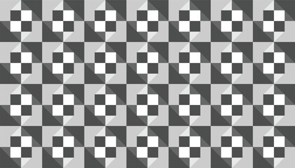 Fototapeta premium Black and white geometric pattern with 3D optical illusion effect
