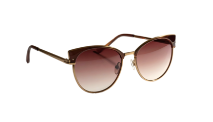 Metal framed sunglasses with gradient lenses on black background